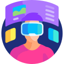 virtual-reality. vector